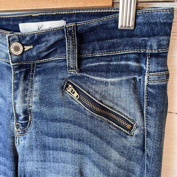 KanCan Jeans Womens SZ 26 Los Angeles Distressed Ankle Zipper Medium Wash Denim - Picture 8 of 16